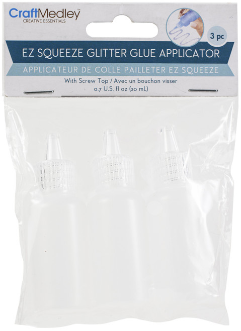 6 Pack Craft Medley Empty Glitter Glue Applicator Bottle 20ml 3/PkgPB207 - 775749253405