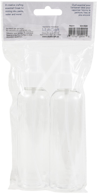 3 Pack - Craft Medley Empty Plastic Spray Bottle-4oz - PB211 3 Pack - Craft Medley Empty Plastic Spray Bottle-4oz - PB211