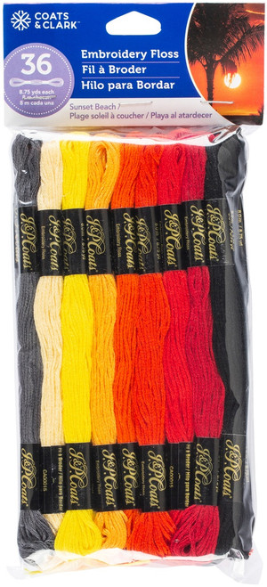3 Pack - Coats & Clark 6-Strand Embroidery Floss Value Pack 36/Pkg-Sunset - C11V0023 - 073650055461