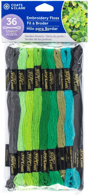 3 Pack - Coats & Clark 6-Strand Embroidery Floss Value Pack 36/Pkg-Garden Greens - C11V0024 - 073650055478