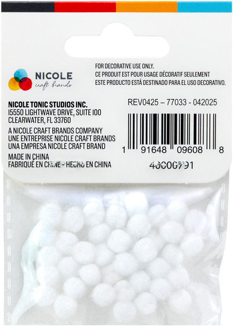 CousinDIY Pom-Poms 5mm 40/Pkg-White - A50026LK-00791