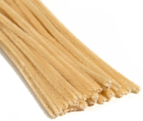 CousinDIY Chenille Stems 6mmx12" 25/Pkg-Beige A50026L5-00478