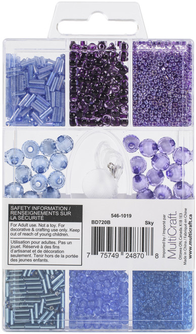 3 Pack Craft Medley Glass Bead Kit 90g-Sky BD720-B