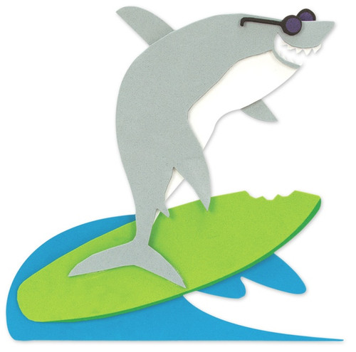 6 Pack Krafty Kids DIY Foam-Fun Kit-Surfing Shark CK173-J