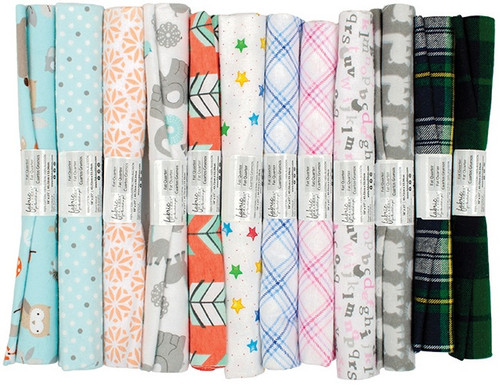 Fabric Palette Fat Quarter Assortment 18"X21" 1/Pkg-Flannel Assortment - FQ114528 - 699919114528