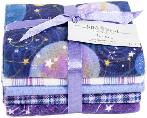 Fabric Editions Little Feet Boutique Fat Quarter Bundle 5pcs-Celestial - FLBBND-CEL - 699919320776
