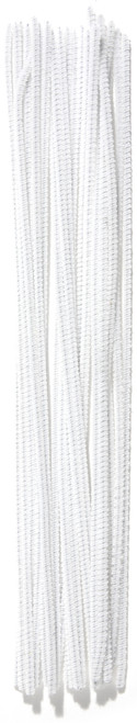 6 Pack - CousinDIY Chenille Stems 3mmx12" 25/Pkg-White - CHNSTM3M-00480
