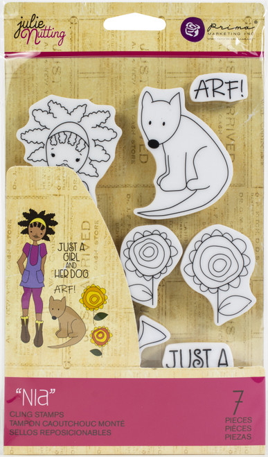 2 Pack - Prima Marketing Julie Nutting Mixed Media Cling Rubber Stamp-Nia - 913298 - 655350913298