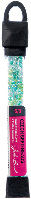 John Bead Czech Seed Beads 24g-6/0 Angel Blue Mix - 63210001-0058 - 623840843226