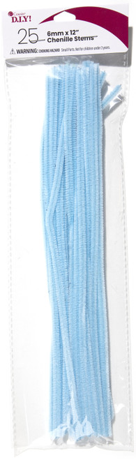 6 Pack CousinDIY Chenille Stems 6mmx12" 25/Pkg-Light Blue 5A002F5T-00481 - 191648094015