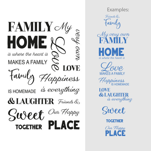 Couture Creations Sentiment Stamp Set 3.1"X4.5"-My Family, 18/Pkg CO728276