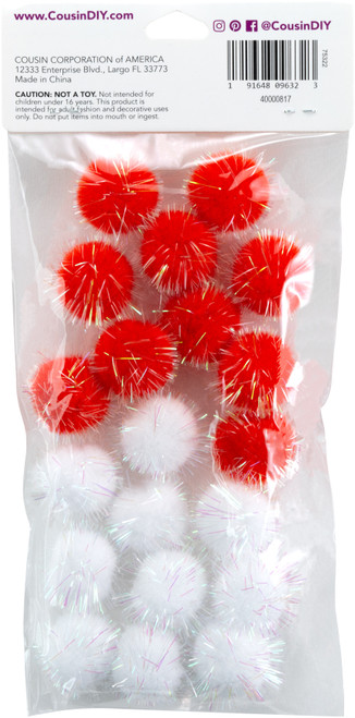 3 Pack - CousinDIY Pom-Poms 1" 20/Pkg-Christmas Lights - 40000817 3 Pack - CousinDIY Pom-Poms 1" 20/Pkg-Christmas Lights - 40000817