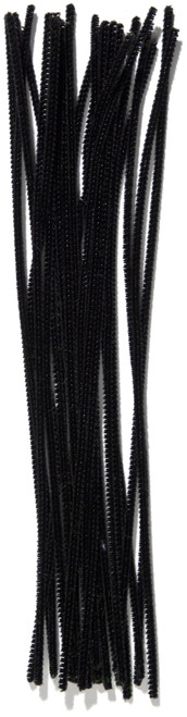 6 Pack - CousinDIY Chenille Stems 3mmx12" 25/Pkg-Black - CHNSTM3-00485