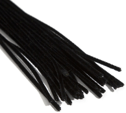 6 Pack CousinDIY Chenille Stems 3mmx12" 25/Pkg-Black CHNSTM3-00485