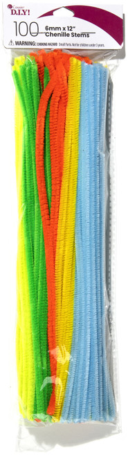 3 Pack CousinDIY Chenille Stems 6mmx12" 100/Pkg-Neon CHNSTM-00490 - 191648094107