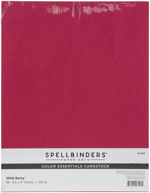 Spellbinders Color Essentials Cardstock 8.5"X11" 10/Pkg-Wild Berry SPCS-003 - 812062031584