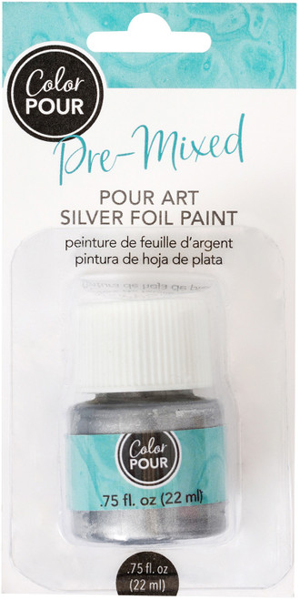 American Crafts Color Pour Pre-Mixed Foil Paint .75oz-Silver 348488 - 718813484886