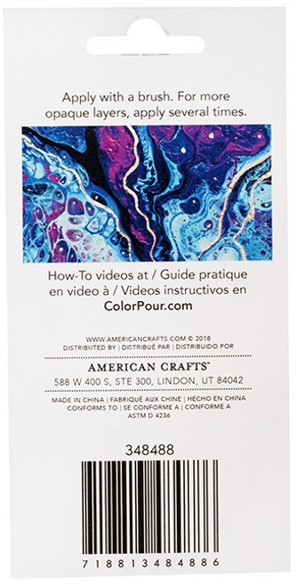 American Crafts Color Pour Pre-Mixed Foil Paint .75oz-Silver 348488