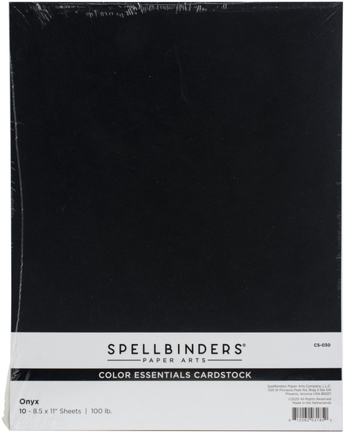 Spellbinders Color Essentials Cardstock 8.5"X11" 10/Pkg-Onyx SPCS-030 - 812062031850