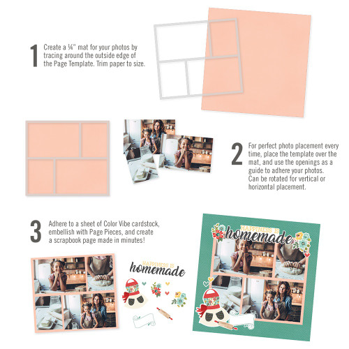 3 Pack - Simple Stories Simple Pages Page Template-(1) 2-3"X4" & 2-4"X6" - SPT15827