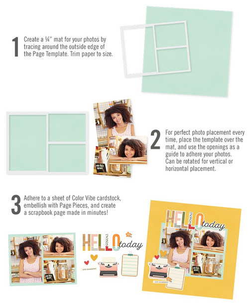3 Pack - Simple Stories Simple Pages Page Template-(1) 2-3"X4" & 1-4"X6" - SPT15828