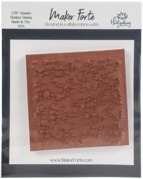 Maker Forte Red Rubber Stamps By Hedgehog Hollow 2.75"X2.75"-Splatter Square #3 20090337 - 618528391458