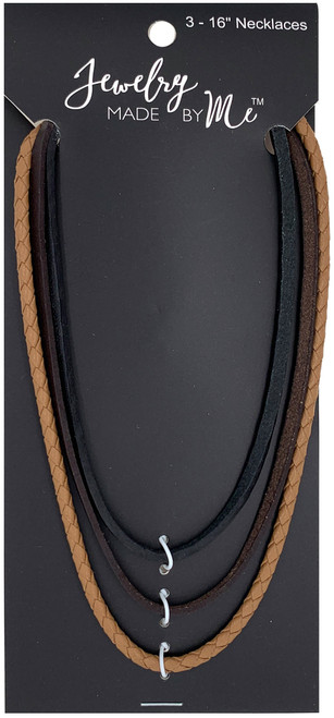 Jewelry Made By Me Leather Necklace 3/Pkg- - 2190142B - 842702147191
