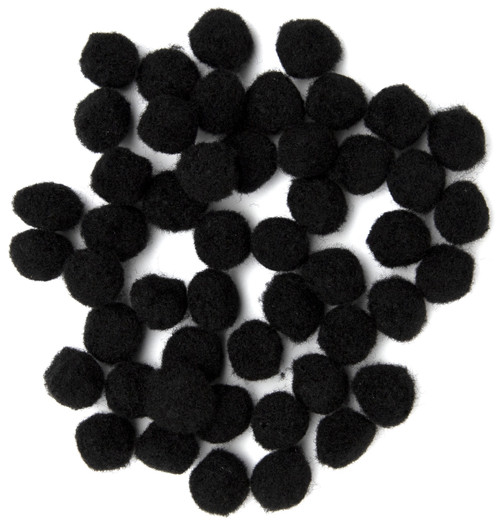 6 Pack CousinDIY Pom-Poms .75" Inch 45/Pkg-Black A50026NK-00800