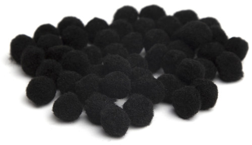 6 Pack CousinDIY Pom-Poms .75" Inch 45/Pkg-Black A50026NK-00800