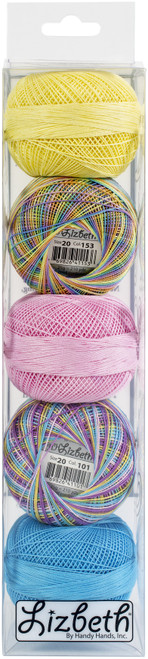 Handy Hands Lizbeth Specialty Pack Cordonnet Cotton Size 20-Spring Assortment 5/Pkg NP62-7 - 769826620075