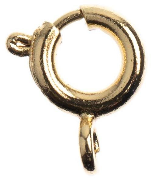 John Bead Spring Ring Clasp 6mm 8/Pkg-18kt Gold Plated - 10401901