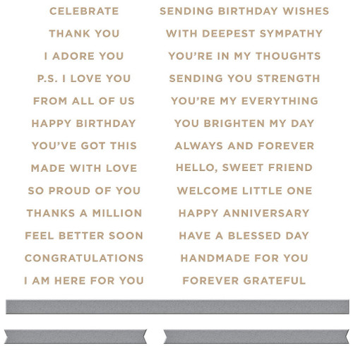 Spellbinders Glimmer Hot Foil Plate & Die-Mini Everyday Sentiments - GLP260 - 813233049476