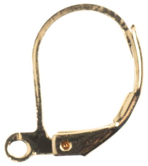 John Bead Earring Lever Back 16mm 12/Pkg-18kt Gold Plated - 10401911