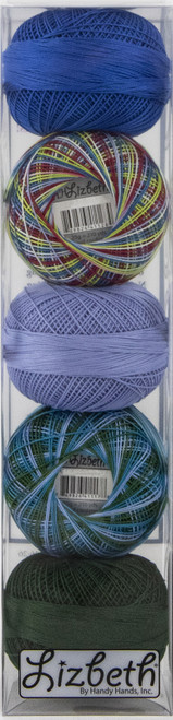 Handy Hands Lizbeth Specialty Pack Cordonnet Cotton Size 10-River Assortment 5/Pkg NP61-6 - 769826610069