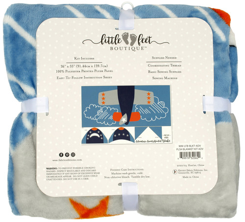 Fabric Editions Little Feet Boutique Blanket Kit-Adventure -LFBBLKT-ADV