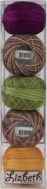 Handy Hands Lizbeth Specialty Pack Cordonnet Cotton Size 10-Garden Assortment 5/Pkg - NP61-5 - 769826610052