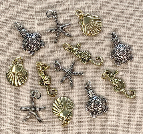 Jewelry Made By Me Charms 12/Pkg-Sea Life 22190105