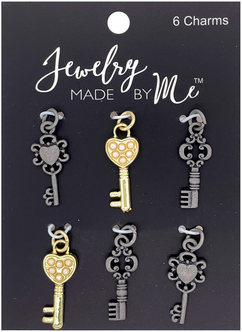 Jewelry Made By Me Charms 6/Pkg-Key - P185998G - 842702146712