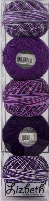 Handy Hands Lizbeth Specialty Pack Cordonnet Cotton Size 20-Berry Assortment 5/Pkg - NP62-11 - 769826620112