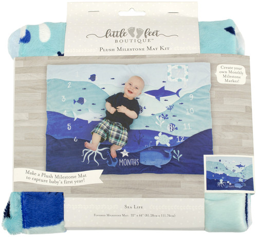 Fabric Editions Little Feet Boutique Milestone Mat Kit-Sea Life LFBMMAT-SEA - 699919320851