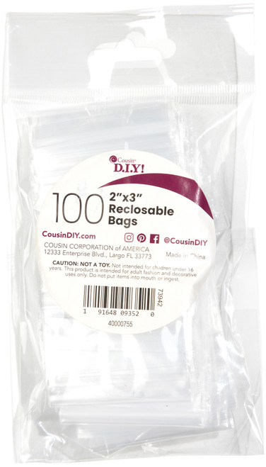 6 Pack - CousinDIY Reclosable Bags 100/Pkg-2"x3" - 40000755 - 191648093520