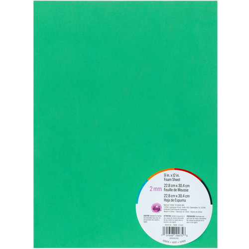 6 Pack - CousinDIY Glitter Foam Sheet 9"X12" 2mm-Green - A50026MD-588 - 191648094756