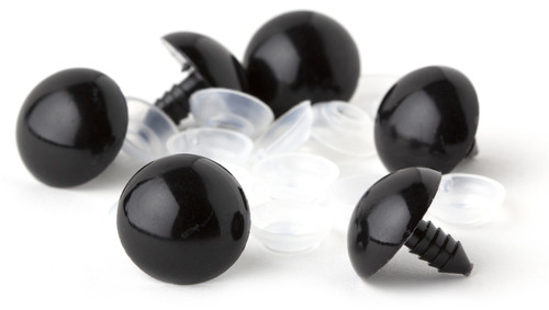 6 Pack - CousinDIY Shank Back Solid Eyes 18mm 2/Pkg-Black - 40000425