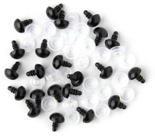 6 Pack - CousinDIY Shank Back Solid Eyes 9mm 8/Pkg-Black - 40000420 6 Pack - CousinDIY Shank Back Solid Eyes 9mm 8/Pkg-Black - 40000420