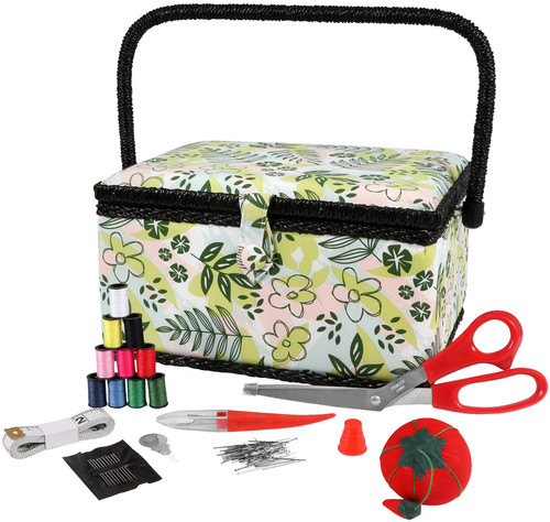 Singer Large Sewing Basket Kit 127pcs-Nature's Floral 07205