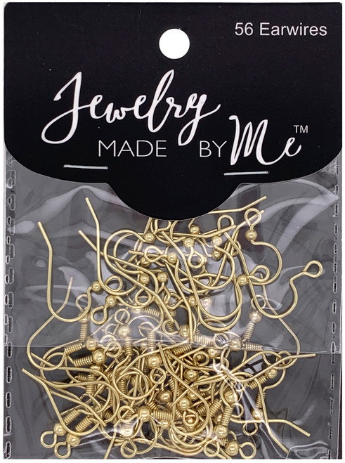 Jewelry Made By Me Earwire Fish Hook 56/Pkg-Gold - 22190224 - 842702146828