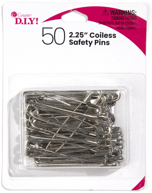 3 Pack CousinDIY Coiless Safety Pins 50/Pkg-Nickel 40000860 - 191648096569