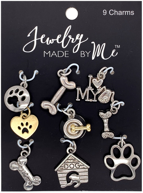 Jewelry Made By Me Charms 9/Pkg-Silver Dog 22190102 - 842702146613