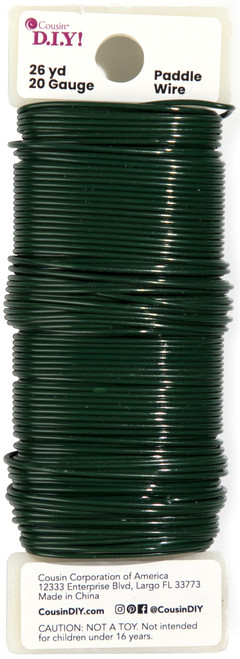 6 Pack CousinDIY Paddle Wire 20 Gauge 26yd-Green 40000929 - 191648097115