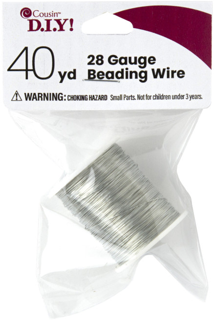 6 Pack CousinDIY Beading Wire 28 Gauge 40yd-Silver 40000926 - 191648097085